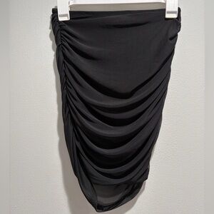 SHEIN Black Ruched Pencil Top